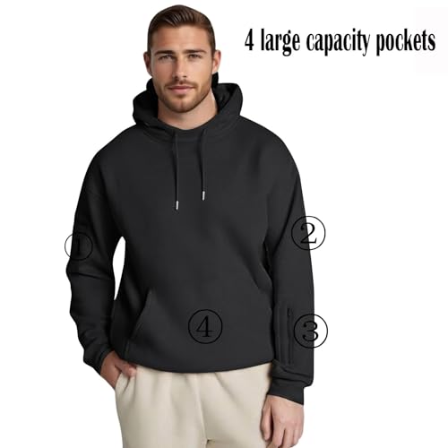 Mens Hoodie Built in Eye Mask Long Sleeve Sleep Hooded Sweatshirt Cozy Oversized Airplane Hoodie with Eye Mask4