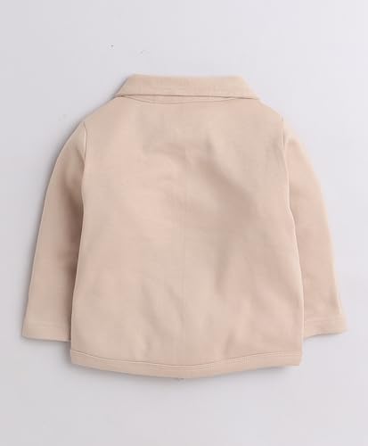 BUMZEE Beige & Navy Boys Full Sleeves Shirt Pant Set With Suspender & Cap (Peb9079)