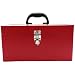 16" Portable Metal Toolbox Large Tool Box 18-Gauge Fishing Tackle Box Stee Tool Box Drawer Organizer With Metal Latch and Handle Red