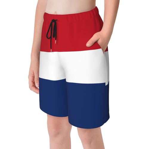 Dutch Flag Youth Beach Pants, Soft and Breathable, with Drawstring Waist, Suitable for Sports and Leisure.4