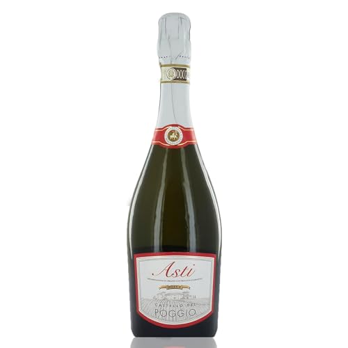 Castello Del Poggio Asti Spumante DOCG - Italian Sparkling Sweet Wine from Asti, Italy - Made from 100% Moscato Bianco Grapes - 75cl / 750ml, 7.0% ABV