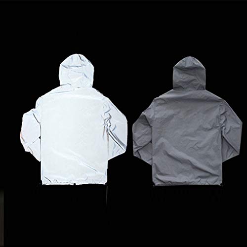 Ymosrh Men's Waterproof Jacket Fully Reflective Windbreaker Jackets Lightweight Packable Windproof Rain Coat, S-5XL4