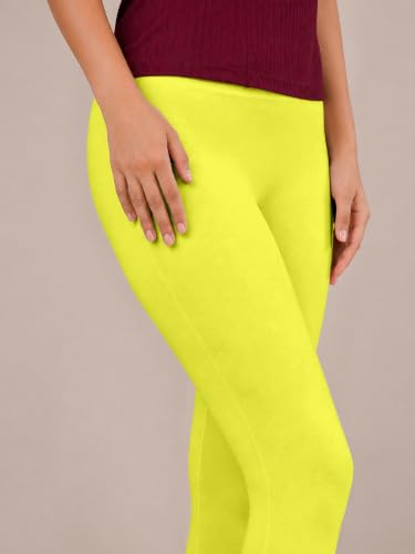 Image of TRENDMALLS Women's Microfiber Elastane Stretch Soft Churidar Length Leggings with Ultrasoft Waistband