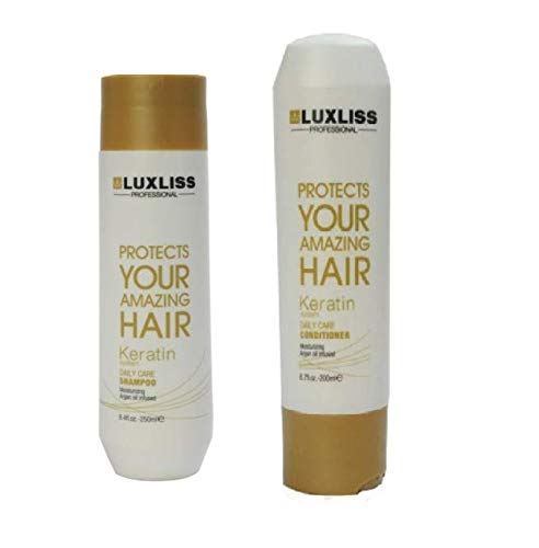 Luxliss Professional Protects Your Amazing Hair Keratin System Daily Care Shampoo - 250ml and Conditioner - 200ml"