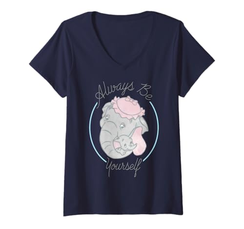 T-shirt Disney Dumbo col v femme, look décontracté idéal pour les parcs