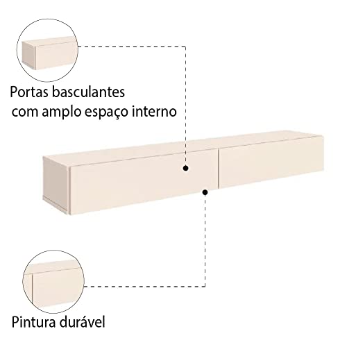 Rack Suspenso para Painel ou Tv até 55 Polegadas 2 Portas 1,10m Off White Edn