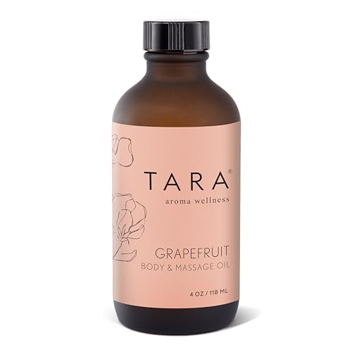 Image of TARA Spa Therapy Grapefruit Massage Oil - Premium Organic Oil for Relaxation & Stress Relief, 100% Pure Essential Oils, Grapefruit, 4 oz