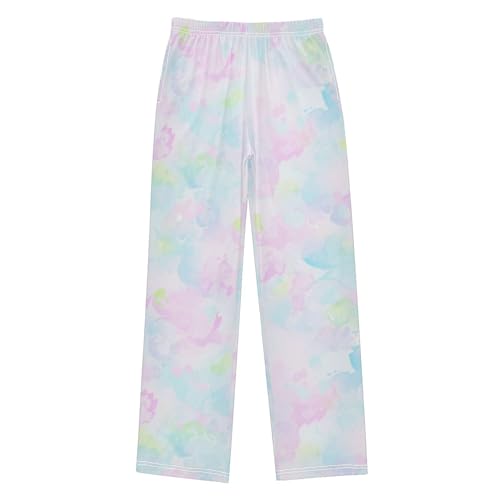 Boys' Pants Pink Blue Tie Dye Long Bottoms Jogger Pants Elastic Waist Trousers with Pockets S-XL