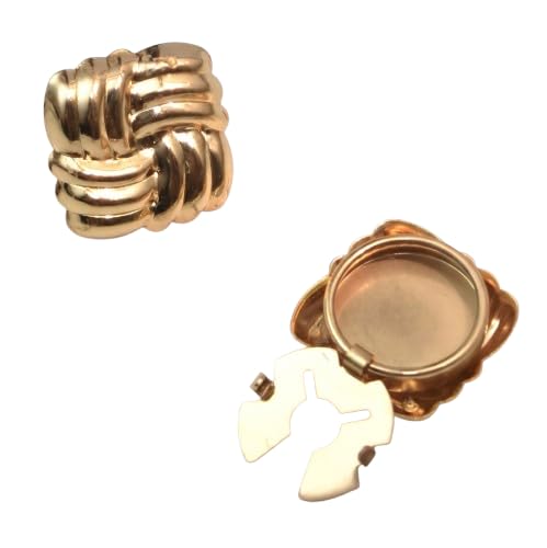 Neertara Button Cover Square Weave - Decorative Square Design Button for Shirts Jackets Blazers - Fashion No Sewing Accessory (1 Pair)-picture-13
