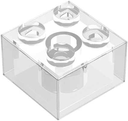 Ladrillos transparentes clásicos a granel, ladrillo transparente transparente 2x2, ladrillos de construcción planos 100 piezas, compatible con