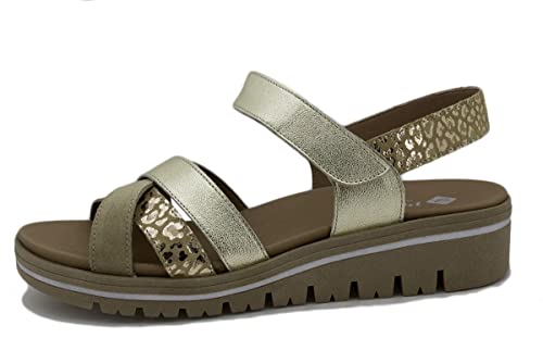 PieSanto - 230784 Sandalia Plantilla Extraíble Ante Arena para: Mujer talla: 38