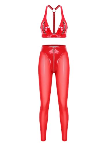 Ensemble lingerie similicuir femme avec collant érotique : cadeau anniversaire romantique