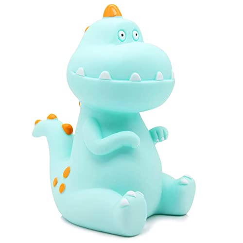 Lakpopya Dinosaurier Spardose für Kinder Sparschwein Groß Spardose Dino für Jungen und Mädchen als Geburtstag Einschulung Taufe Geburt Geschenke (Blau Sitzhaltung) Cover