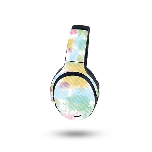 Image of MightySkins Carbon Fiber Skin Compatible with Skullcandy Crusher ANC 2 - Watercolor White | Protective, Durable Textured Carbon Fiber Finish | Easy to Apply