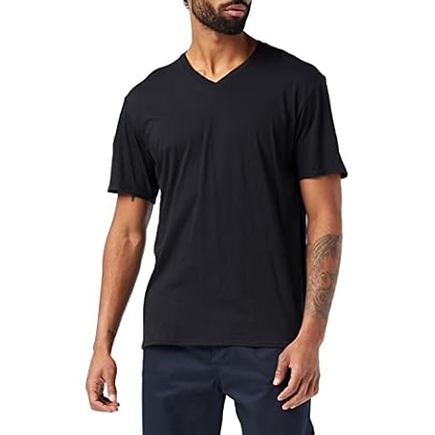 Gildan Men's Soft Style V-Neck T-Shirt, Black Cover