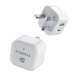 ECONOVA 20W PD Fast Charging Adapter – Dual Port USB-C & USB-A Wall Charger, Compatible with Android Devices, Compact Plug – White