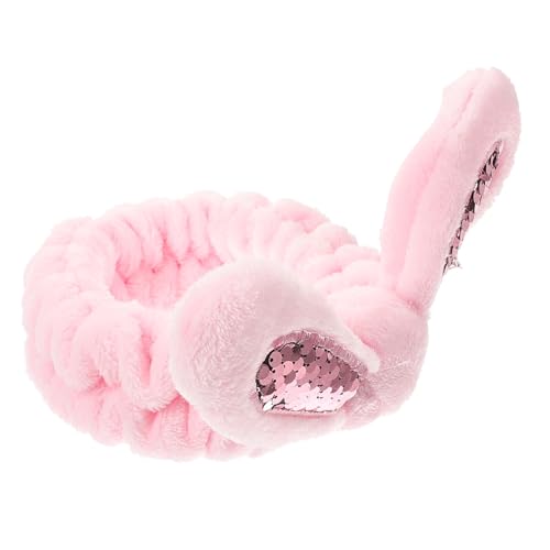 WESIEVYA かわいいぬいぐるみのウサギの耳のヘッドバンド ケア スパ フェイシャル ビューティー ヘッドバンド 伸縮性のあるヘアバンド 女性用 メイクアップ 洗顔アクセサリー