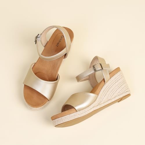 Image of Comfortable Women's Platform Espadrille Sandals Dressy Wedge Shoes Summer