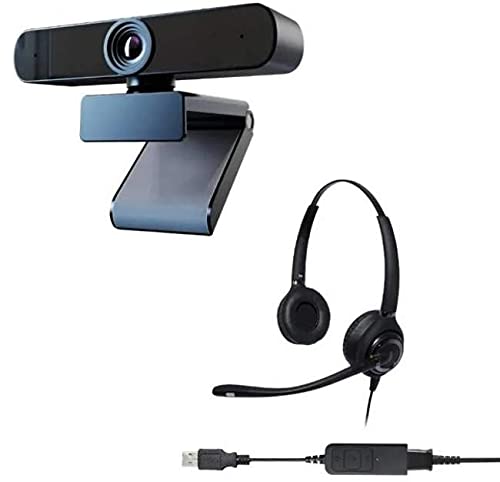 Project Telecom Advanced HD 1080P Webcam | Advanced Binaural Noise Cancelling USB Headset | Bundle Package | Compatible with Qliq Secure Texting for Healthcare
