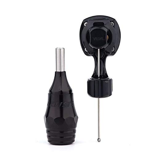Black Tattoo Rotary Pen Machine for Lining and Shading Detachable Grip and Changeable Plungers