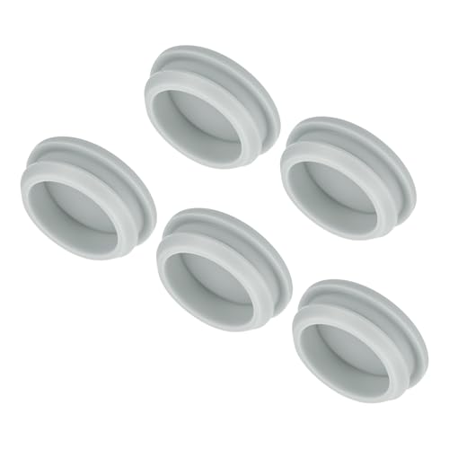 Image of MECCANIXITY 5pcs Silicone Snap in Locking Hole Plugs,34.6mm /1.4 Inch Mounting Diameter Narrow Groove Width 5mm Panel Seal Cover Round for Kitchen Bulkheads Waterproof Sealing Plugs Grey