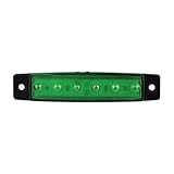 Wikene 2pcs Car External Lights 12V/24V 6LED Auto Bus Truck Trailer Side Marker Indicators light Car Signal Brake Rear Warning Lamp (24V,Green)