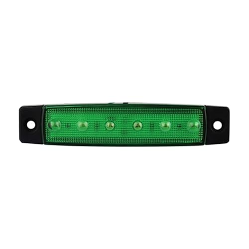 Wikene 2pcs Car External Lights 12V/24V 6LED Auto Bus Truck Trailer Side Marker Indicators light Car Signal Brake Rear Warning Lamp (24V,Green)