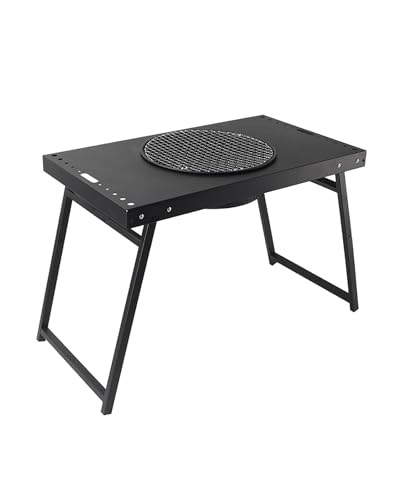 XIUXLI Parrilla de carbón portátil, parrillas plegables para camping, parrilla de barbacoa para parrillas Hibachi, estante de almacenamiento para jardín, patio, fiesta, picnic, viajes, cocina al aire