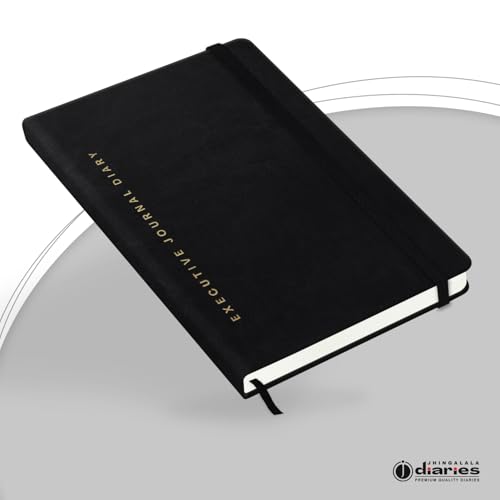Jhingalala PU Leather Hard Bound Executive Diary, Black, A5 - Image 3