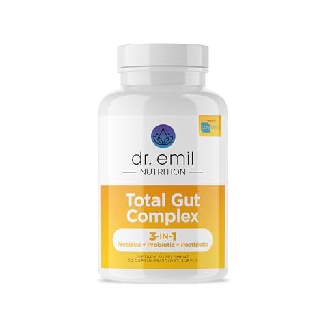 DR. EMIL NUTRITION Total Gut Health Complex - Prebiotic + Probiotic + Postbiotic Gut Health Supplements for Women and Men - Probiotics for Digestive Health & Gut Health, 60 Capsules Cover