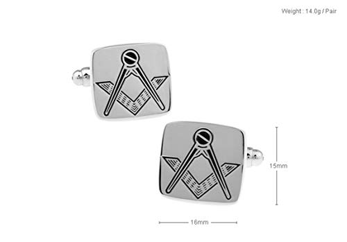Mancuernillas clásicas KnBoB para hombre en plata miniatura 5
