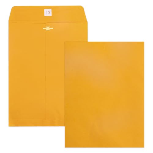 Enveloppes à fermoir Goefun 22,9x30,5 cm en papier kraft jaune premium 100g