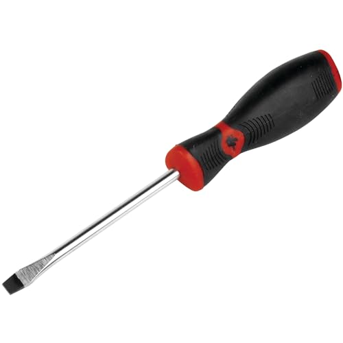 Image of Performance Tool W30988 1 /4 in. x 4 in. Slotted Screwdriver | Flat head standard screwdriver with ergonomic non-slip grip. Chrome vanadium steel. Magnetic tip