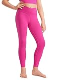 CRZ YOGA Girls Butterluxe Crossover Athletic Leggings - High Waist V Cross Kids Lounge Pants Yoga Active Dance Running Tights Hibiscus Purple Small