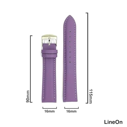 Image of Lineon Colourful 16mm Full Padded Univarsal Vegan Leather Watch Strap For Branded Watches Compitable with (Titan, Timex, Casio, Sonata etc) Tool and Pins Include
