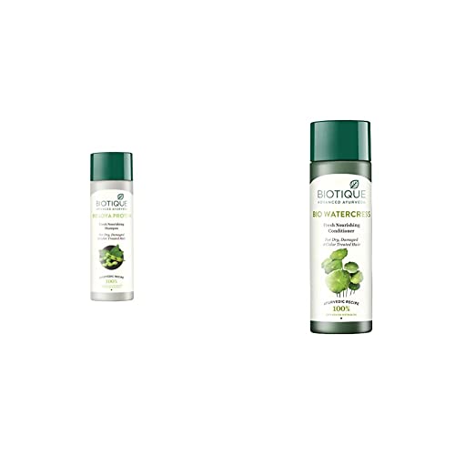 Image of Biotique Bio Soya Protein Fresh Nourishing Shampoo, 190ml And Biotique Bio Watercress Fresh Nourishing Conditioner, 120ml