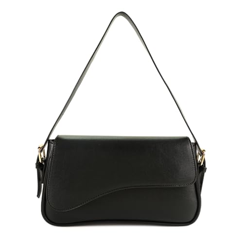 Barabum Shoulder Bag for Women,Y2K Trendy Purse Vegan Leather Hobo Handbags,Clutch Saddle Bag with 2 Removable Straps