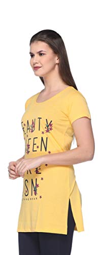 Image of In Love Women's Printed Cotton Plus Size Longline T-Shirt Half Sleeve with Pockets Pack of 2