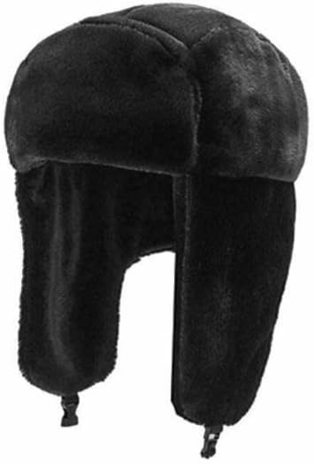 Vista 3 de Sombrero de trampero peludo para mujeres y hombres, sombrero de invierno de piel sintética Ushanka con solapa para la oreja de caza, a prueba