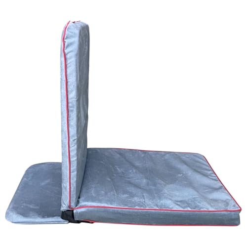 Image of Kawachi Right Angle Back Support Floor Chair Portable Foldable Meditation and Yoga Seat with Firm Backrest Lightweight Comfortable Floor Seating for Home (i113-Grey)