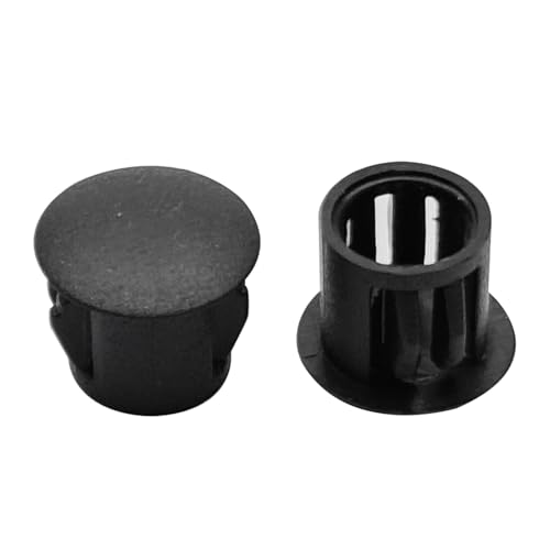 Image of 100 Pieces Plastic Hole Plugs, Black Panel Knockout Locking Plugs, Flush Panel Keyhole Plugs, Screw Covers for Furniture Cabinets Recessed End Caps(10mm)