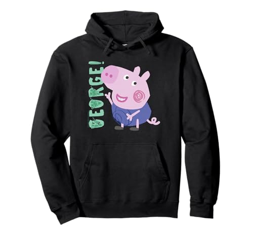 Sweat à capuche Peppa Pig George imprimé portrait souriant pour enfant en coton bleu