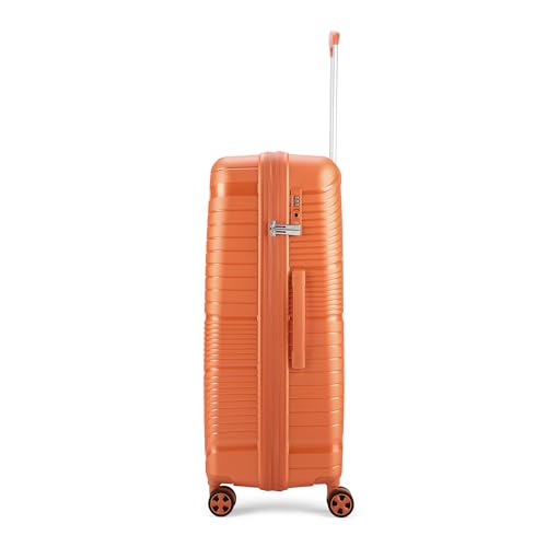 Image of Skybags Polypropylene Skylite Check-in Trolley Bag, 77cm | Large Hard-Sided Luggage for Travel with Smooth 8-Spinner Wheel & TSA Lock | 5-Year International Warranty - Orange