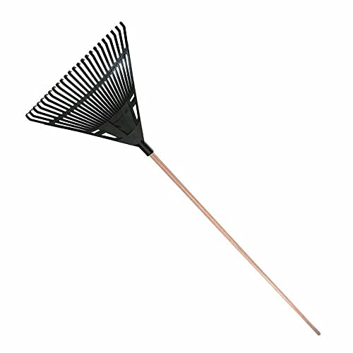 Easy Shopping® Garden Lawn Leaf Rake 20 Tooth Tines 150cm Strong Long Handle Lightweight Comfortable Grip Black Blade