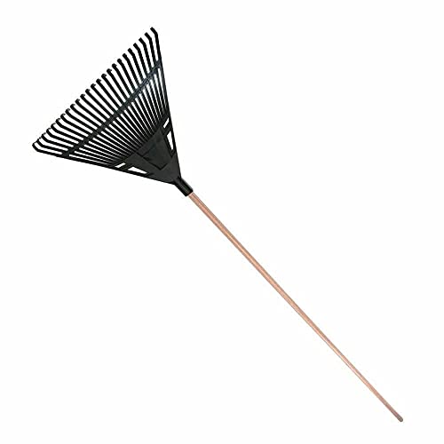 Easy Shopping Garden Lawn Leaf Rake 20 Tooth Tines 150cm Strong Long Handle Lightweight Comfortable Grip Black Blade