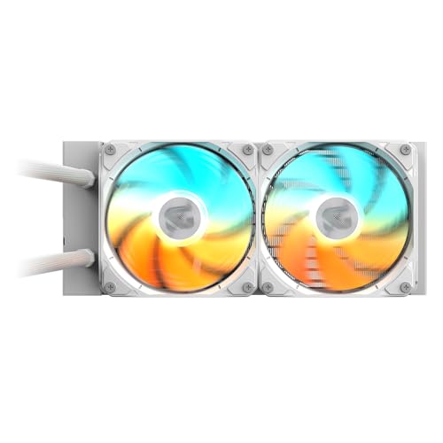 Image of GIGABYTE Gaming 240 ICE Liquid CPU Cooler, 240mm Radiator with 2X 120mm Low Noise ARGB Fans, Compatible with Intel LGA 1851, 1700, 115X, 1200, and AMD AM5, AM4 (GIGABYTE Gaming 240 ICE)