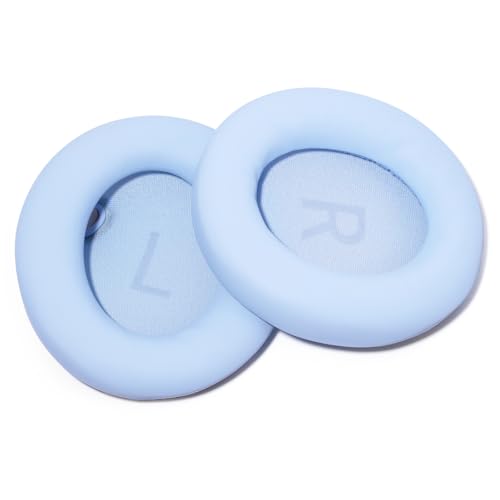 交換用イヤーパッド Soundcore Space One用 ブルー プロテインレザー 耳当て クッション メモリーフォーム ノイズキャンセリング機能対応 簡単取り付け