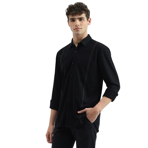 Image of United Colors of Benetton Regular Fit Spread Collar Solid Shirt