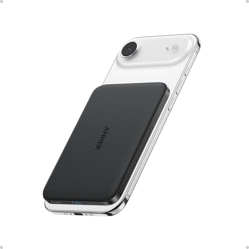 Anker Nano Power Bank, Ultra-Slim 5,000mAh Magnetic Battery Pack, Qi2 Certified 15W Max Ultra-Fast MagSafe-Compatible Portable Charger, Ergonomic Design, for iPhone Air/17/16/15 Series (Not