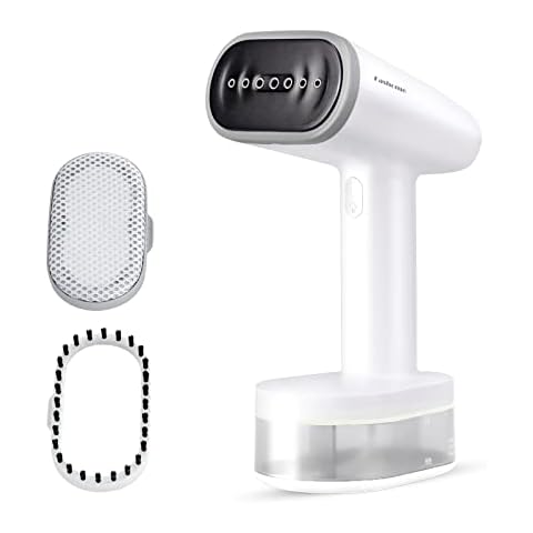 clothes steamer handheld,Portable Handheld Garment Steamer 1600W 25s Fast Heats Up Ceramic Coated Panel,250ml Portable Clothing Fabric Wrinkle Remover,Self-Cleaning,Auto off Cover